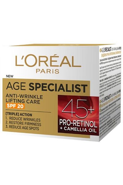 L'Oreal Paris Crema de zi antirid L'Oreal Paris Age Specialist 45+ cu efect de lifting SPF 20