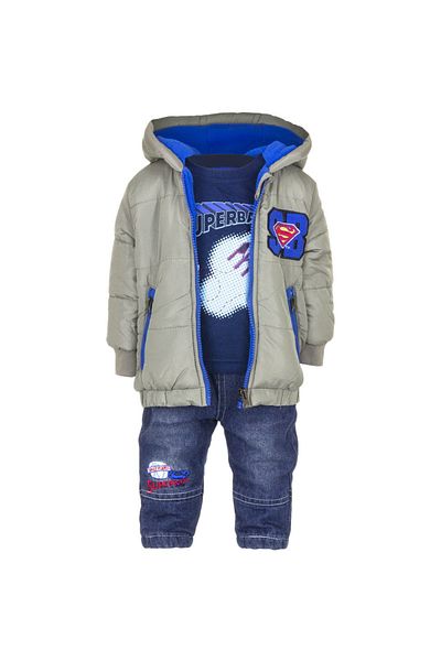 Superman Set 3 piese Superman pentru copii APH0165 Gri 80 CM