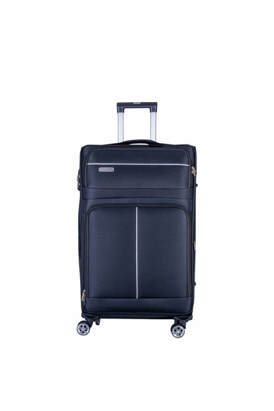 Naimeed Company Troler mic de călătorie, Naimeed D6004, 4 roți duble 360 ​​grade, material textil, Negru, 35x21x58cm