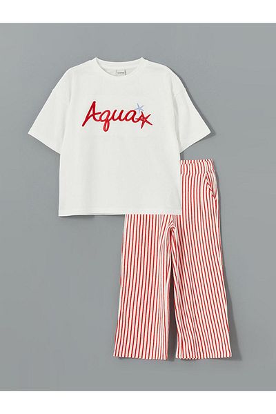 LC Waikiki Crew Neck Girl's T-Shirt and Pants (S5)