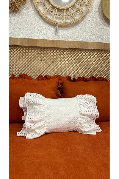 Decamor home Husă de pernă cu volane alb scoici Design special