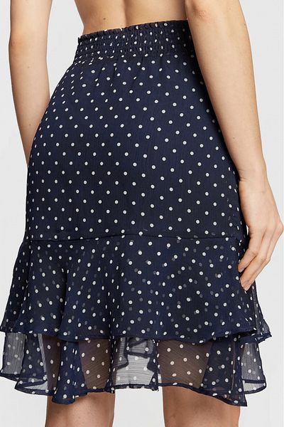 Guess Fusta Guess din sifon cu terminatie cu volane Bleumarin XS INTL