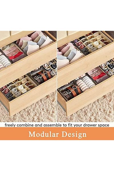 NEXIFY 4 Pcs Underwear Storage Organizer Divider, Foldable Storage Boxes Cabinet Closet Organizers for