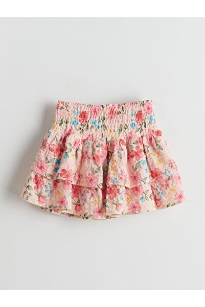 LC Waikiki Beli Lastikli Çiçekli Kız Çocuk Etek (S5)