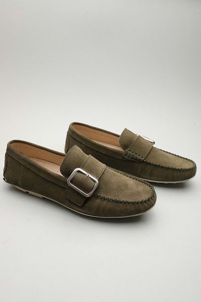 Gondol Men's Genuine Leather Classic Loafer Khaki Suede 41 Ttx. 601136