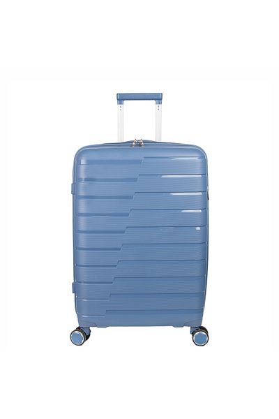 Naimeed Company Cărucior mare de călătorie, Naimeed D5963, 4 roți duble detașabile la 360 de grade, PP, albastru, 44x26x61cm
