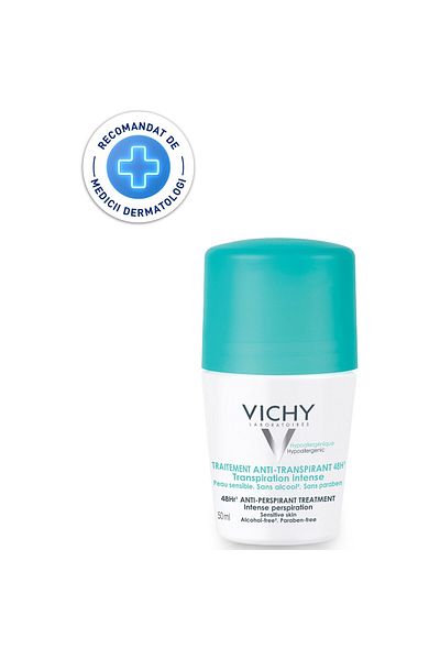 Vichy Deodorant roll-on antiperspirant Vichy cu parfum impotriva transpiratiei intense
