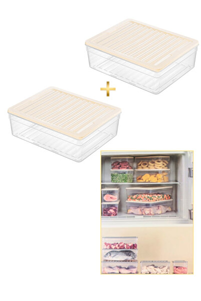 Parmeva حاوية تخزين طعام بفريزر بغطاء سعة 2 لتر، 5300 مل