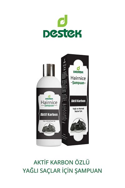 Destek Hairnice Shampoo with Activated Carbon - 330 ml