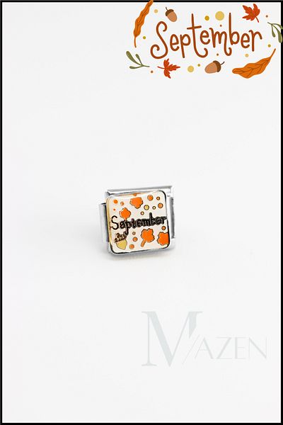 MAZEN "1 Piece Italian Steel Bracelet Charm – September 12 Months |   Moon Themed Bracelet Charm"
