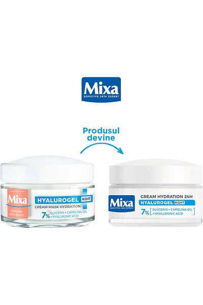 MİXA Crema-masca hidratanta de noapte Mixa Hyalurogel Night pentru pielea sensibila