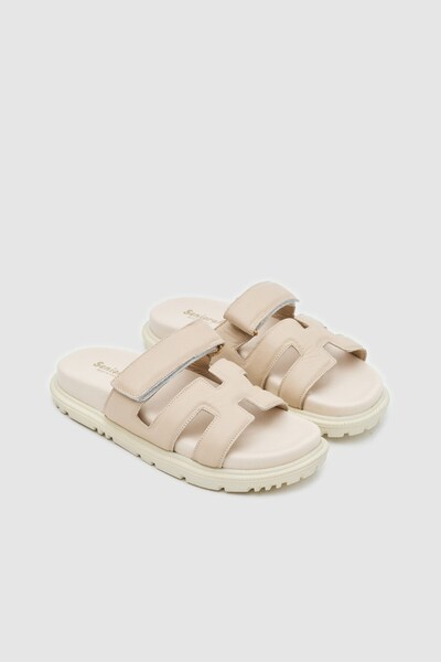 Seniorah Diva Cream - Real Leather Women's Slippers