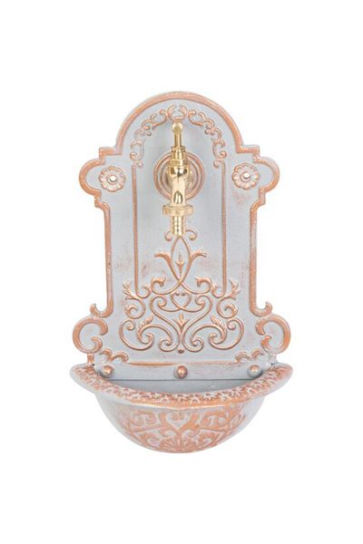 Strend Pro Chiuvetă de grădină, model mini, aluminiu, alb și portocaliu, efect de cupru, 22x10x37 cm,