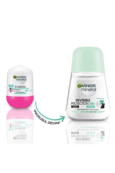 Garnier Deodorant antiperspirant roll-on Garnier Mineral Invisible pentru femei