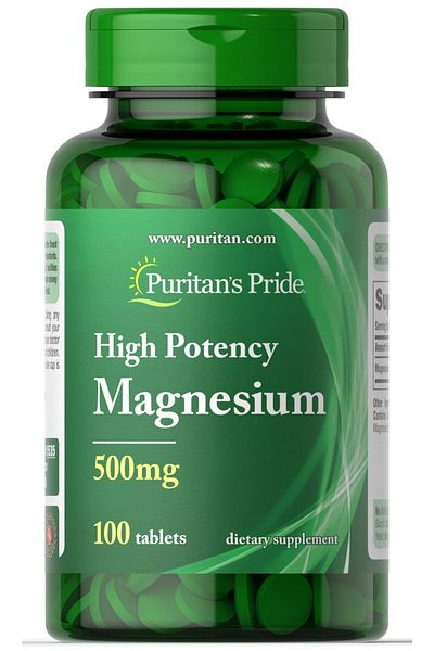 Puritan's Pride Magnesium Oxide 500 mg – 100 Tablets