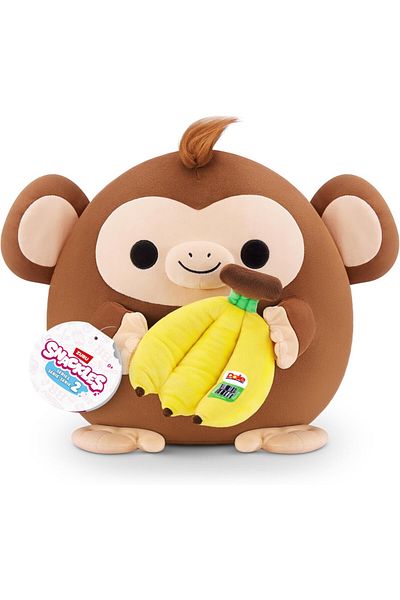 Zuru Snackles Series 2 Monkey & Dole 16 Inch Plush by ZURU, Ultra Soft Plush, Collectible Plush with R...