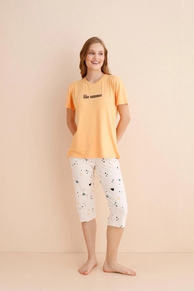 Mihra Mekane teksture Set pidžama od tkanine Milan Capri