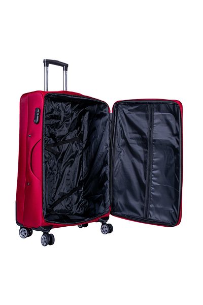 Naimeed Company Small travel trolley, Naimeed D6002, 4 double wheels 360 degrees, textile material, Red, 35x21x58cm