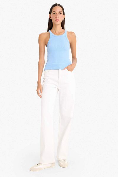 DeFacto Slim Fit Slim Fit Guler Halter Camisole cu nervuri E2176AX25SP