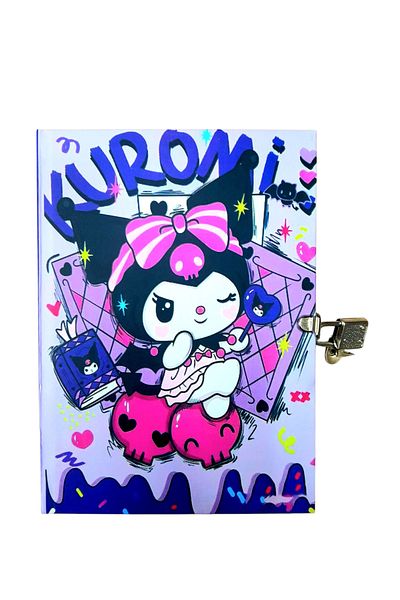 ÇİLEKHOMEAVM Kuromi Character Locked Souvenir Daily Memory Notebook Star Kuromi Series