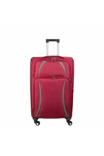 Naimeed Company Small travel trolley, Naimeed D5980, 4 wheels, textile material, combination lock, Red,35.5x26x52cm