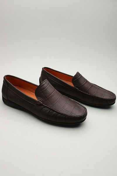 Gondol Men's Genuine Leather Classic Loafer Brown Croco 42 Ttx. 601134