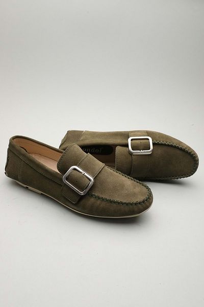 Gondol Men's Genuine Leather Classic Loafer Khaki Suede 41 Ttx. 601136