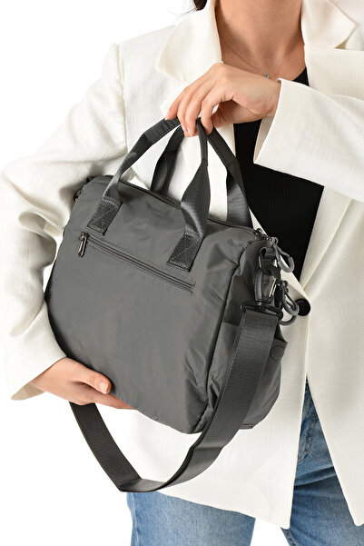 Sanmorris Sn 6000 Women's Shoulder Bag Handbag Water Resistant Parseut Fabric Dark Gray