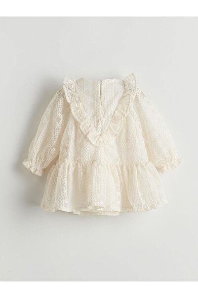 LC Waikiki Dantel Kız Bebek Elbise ve Saç Bandı 2'li (S5)