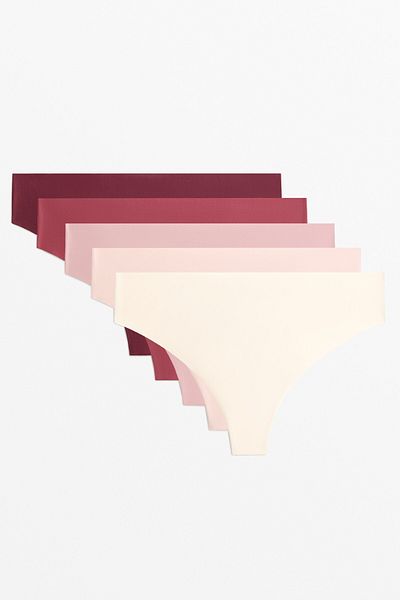 Oysho 5 laser-cut polyamide blend thongs