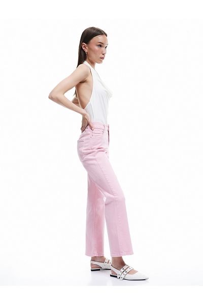 Koton Cotton Buttoned Pocket Slim Fit High Waist Flared Jeans - Flare Jeans