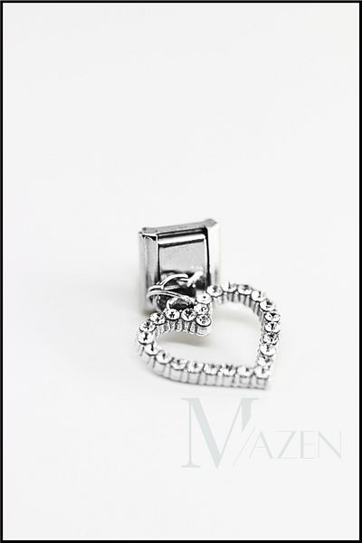 MAZEN 1Pc the Heart Dangle Italian Steel Bracelet Charm