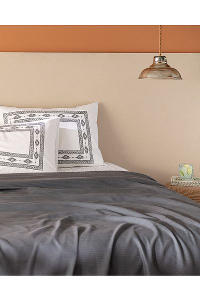 Madame Coco Mathilda Double Cotton Ecocell Plain Pique Set - Anthracite