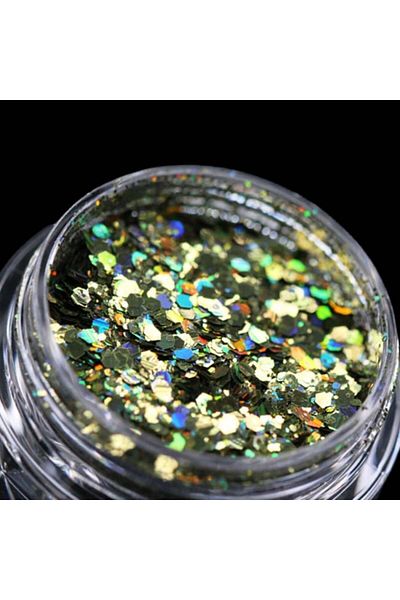 Kajol Beauty Holographic cosmetic glitter (khaki) for makeup/bodyart PK174 KAJOL Beauty®, <1g