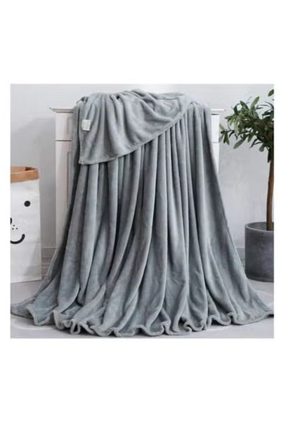 BSB HOME ® 300 GSM Premium Plush Double Blanket for Bed, Sofa, Travel | 220x230cm | Grey | SOLID MINK