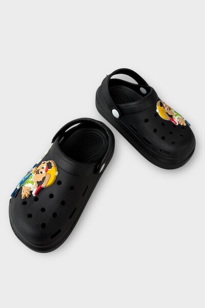 Liger Sandale ortopedice zilnice pentru copii cu talpă anti-alunecare Papuci NEGRI