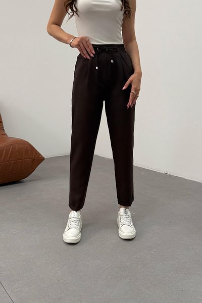BİKELİFE Damenhose aus elastischem Stoff mit hoher Taille und knöchellanger Taille