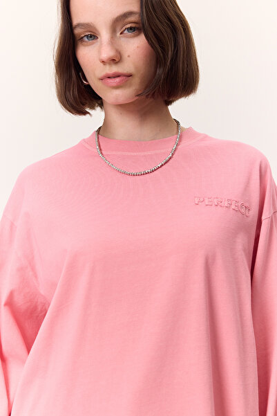 Manuka Wash Effect Long Sleeve Tshirt Pink