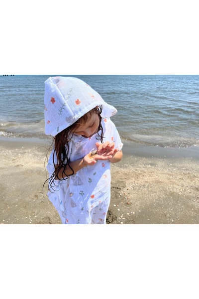 Las Vivas Kids 100% Cotton Muslin Children's Bathrobe - For Beach, Sea, Pool
