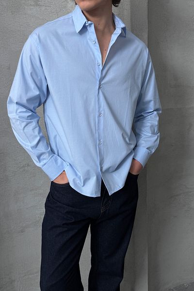 HYMAN Men's Oversize Cotton Poplin Shirt