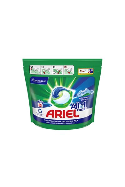 Ariel Mountain Spring Detergent Capsule, 65 Pieces