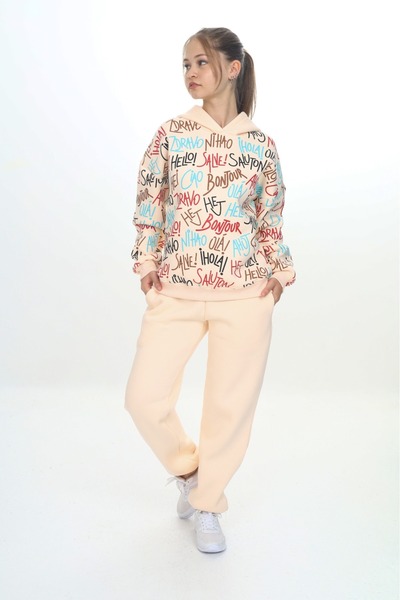 Toontoy Κοριτσίστικο Σετ Φόρμας Bonjour με κουκούλα