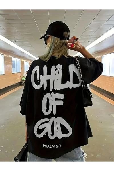 LAND MODA Άνετο γυναικείο μπλουζάκι με στάμπα - Casual, από μείγμα πολυεστέρα...