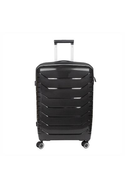 Naimeed Company Cărucior de călătorie mare XL, Naimeed D5966, 4 roți duble detașabile la 360 de grade, PP, negru, 51x29.5x70cm