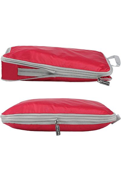 Quasar & Co. Set of 6 Luggage Organizer Covers ®, waterproof, Compression/expansion system, with Zipper, red