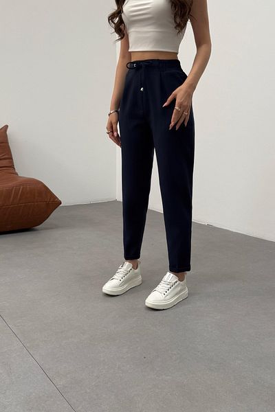 BİKELİFE Women's High Waist Ankle Length Elastic Waist Fabric Pants