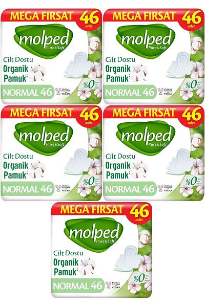 Molped Pure&Soft Sanitary Pad Normal 230 (5Pk*46) Piece Mega Pk