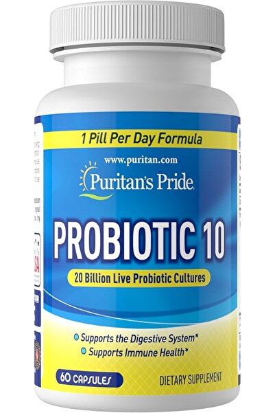 Puritan's Pride Probiotic 10 with Vitamin D – 60 Capsules