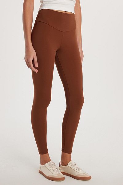 Tudors Γυναικείο κολάν Super Slim Elastic Waist Interlock Standard Size Κανονικό Καφέ Μέσης