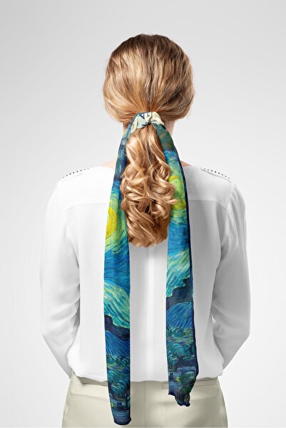 Buka Shops Ван Гог «Зоряна ніч» Багатофункціональний преміум-шарф із шифону (робота 1889 року)